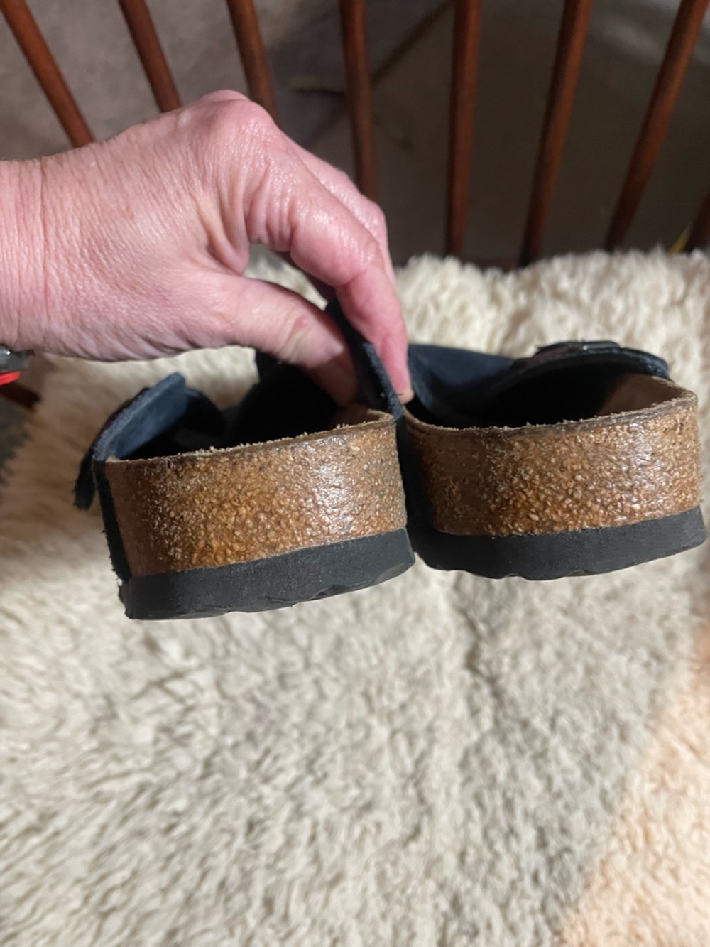Birkenstock Boston Unisex Navy Suede Soft Footbed Slip-Ons Comfort Shoes sz 40 - Picture 8 of 9